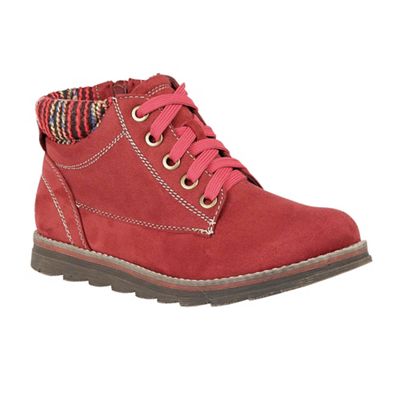 Lotus Red 'Sequoia' lace up ankle boots